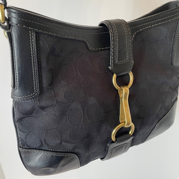 Coach Black Signature Canvas Slim Hamptons Hobo Bag 11058 - Picture 3 of 13